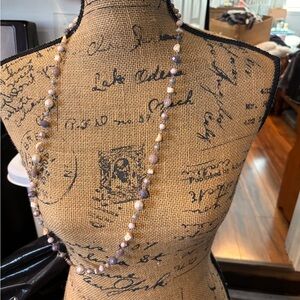 Pink and Purple Beaded Necklace with Elegant Design